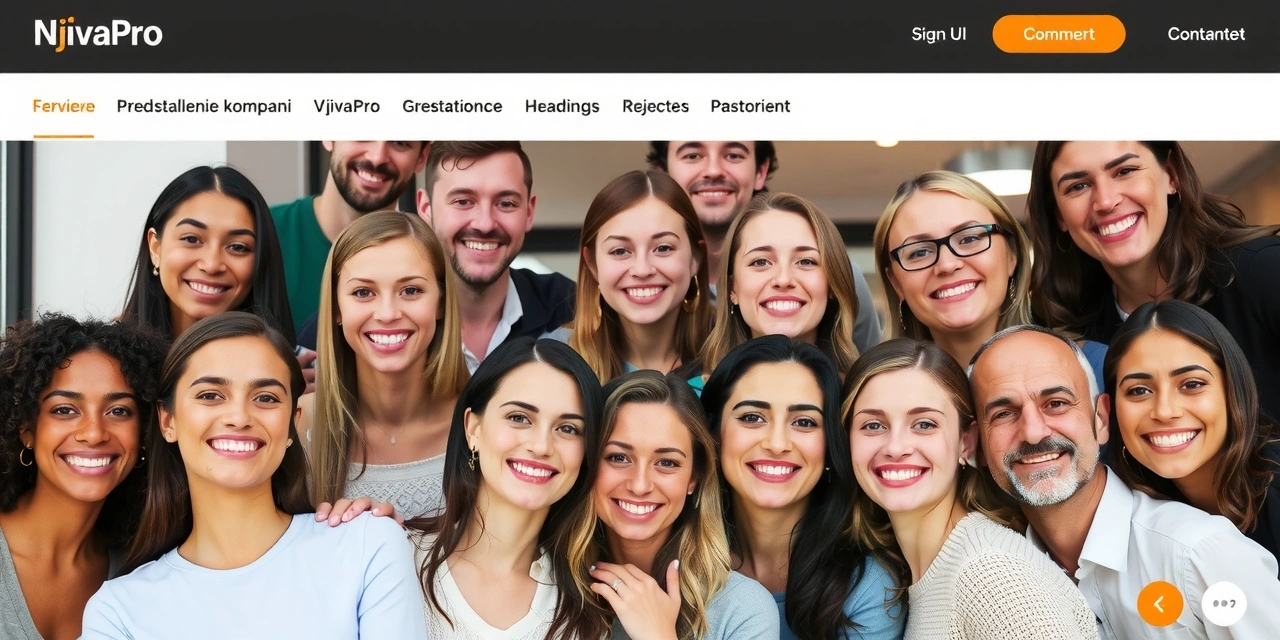 Různorodá skupina usmívajících se lidí, vyzařující spokojenost a zdraví.