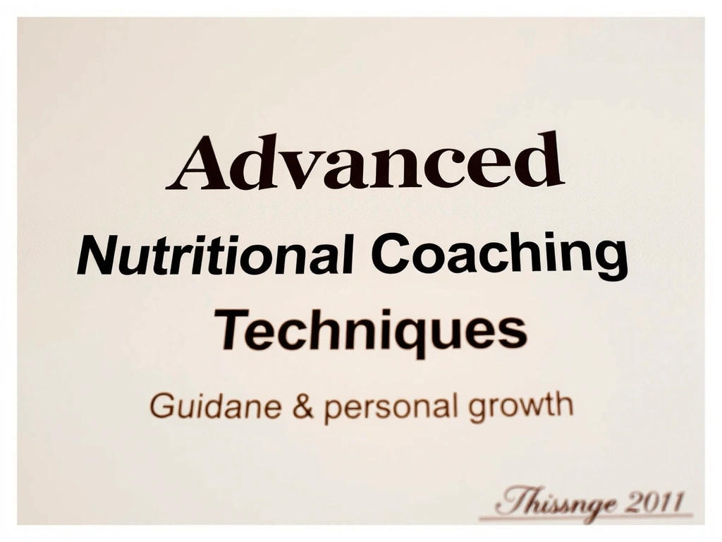 Certifikát pro pokročilé techniky nutričního koučování