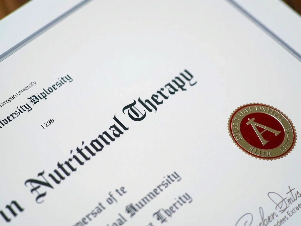 Diplom z nutriční terapie z Univerzity Karlovy