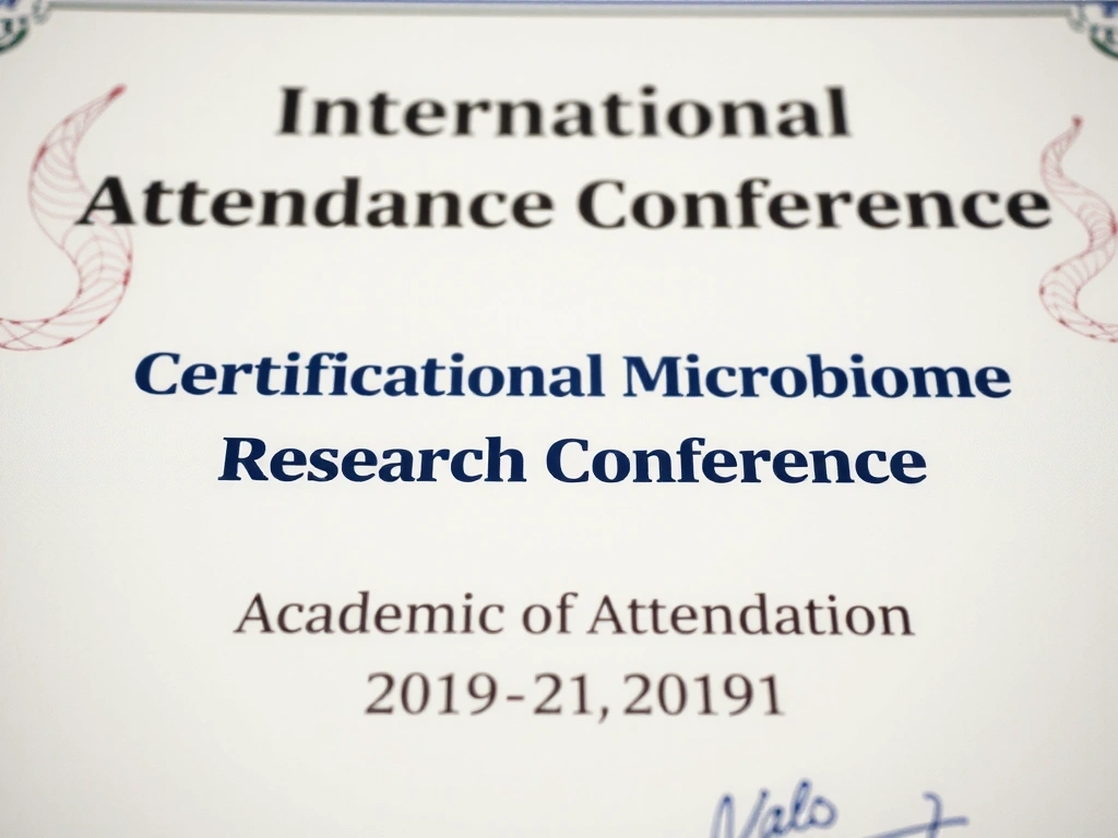 Osvědčení o účasti na mezinárodní konferenci o mikrobiomu