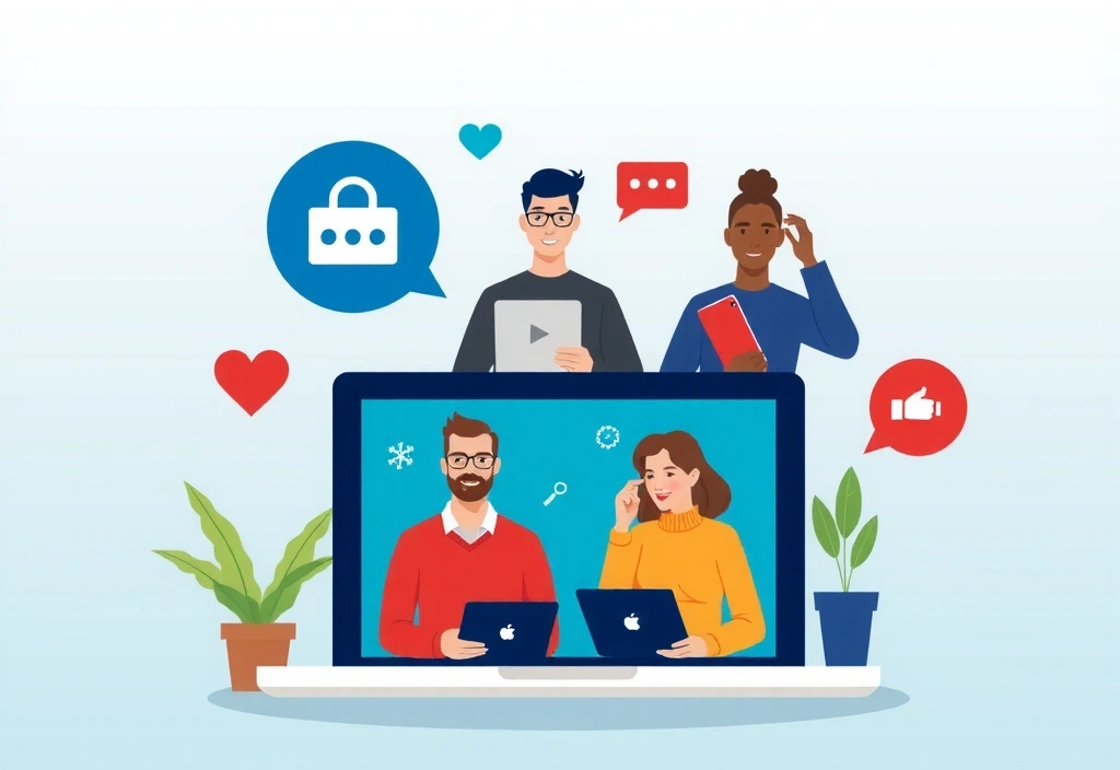 Ilustrace zodpovědného užívání internetu a online komunity